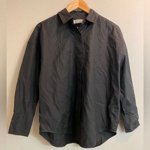 NWOT Everlane The Oversized Poplin Shirt Size XS Black